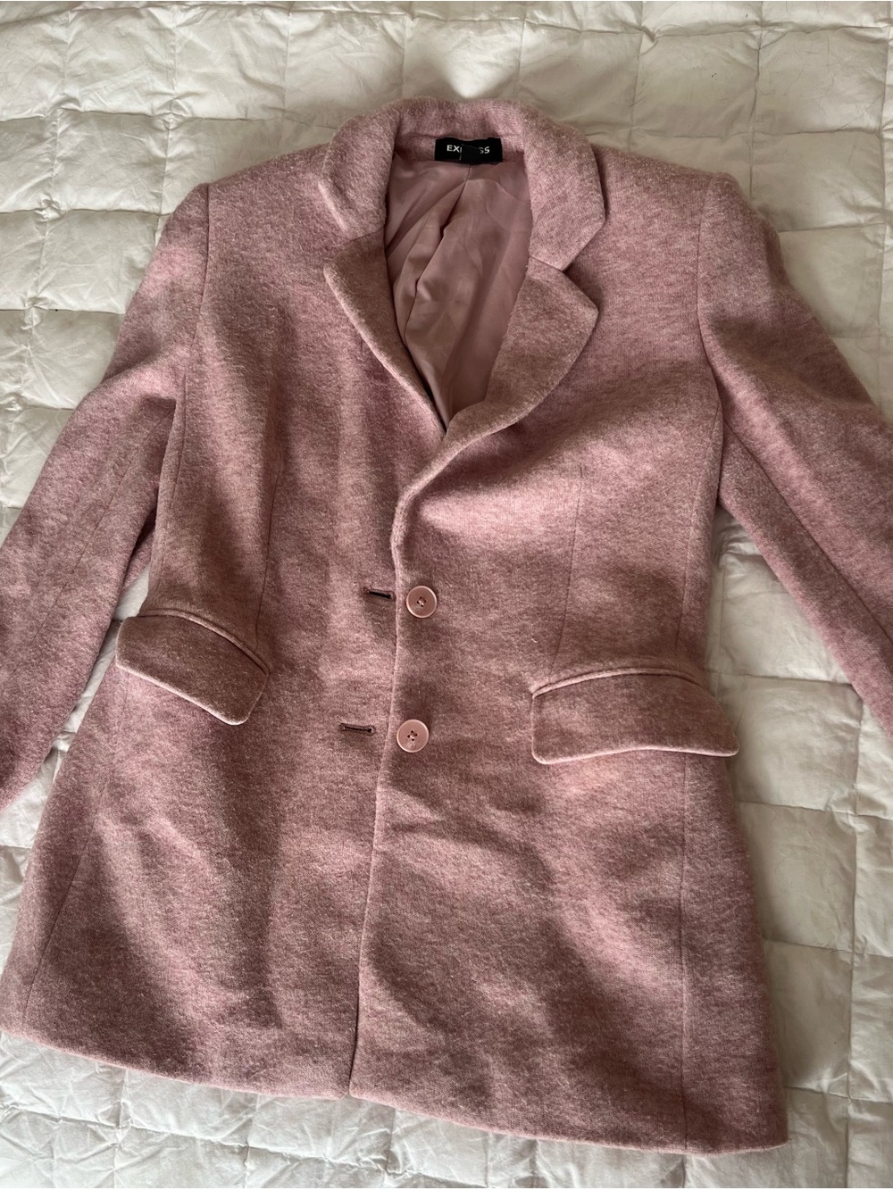 Express Pink Wool-Blend Blazer Coat